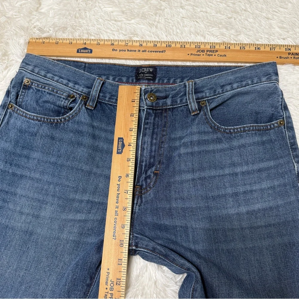 J CREW Jeans The Driggs Denim Whiskered Blue C9885 Straight Leg Men’s Size 34